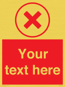 Custom red background, red cross in circle sign